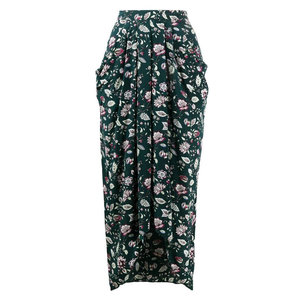 NWT Isabel Marant Green Floral print "Ginkinali" Skirt, Size 34. Fits like XXS